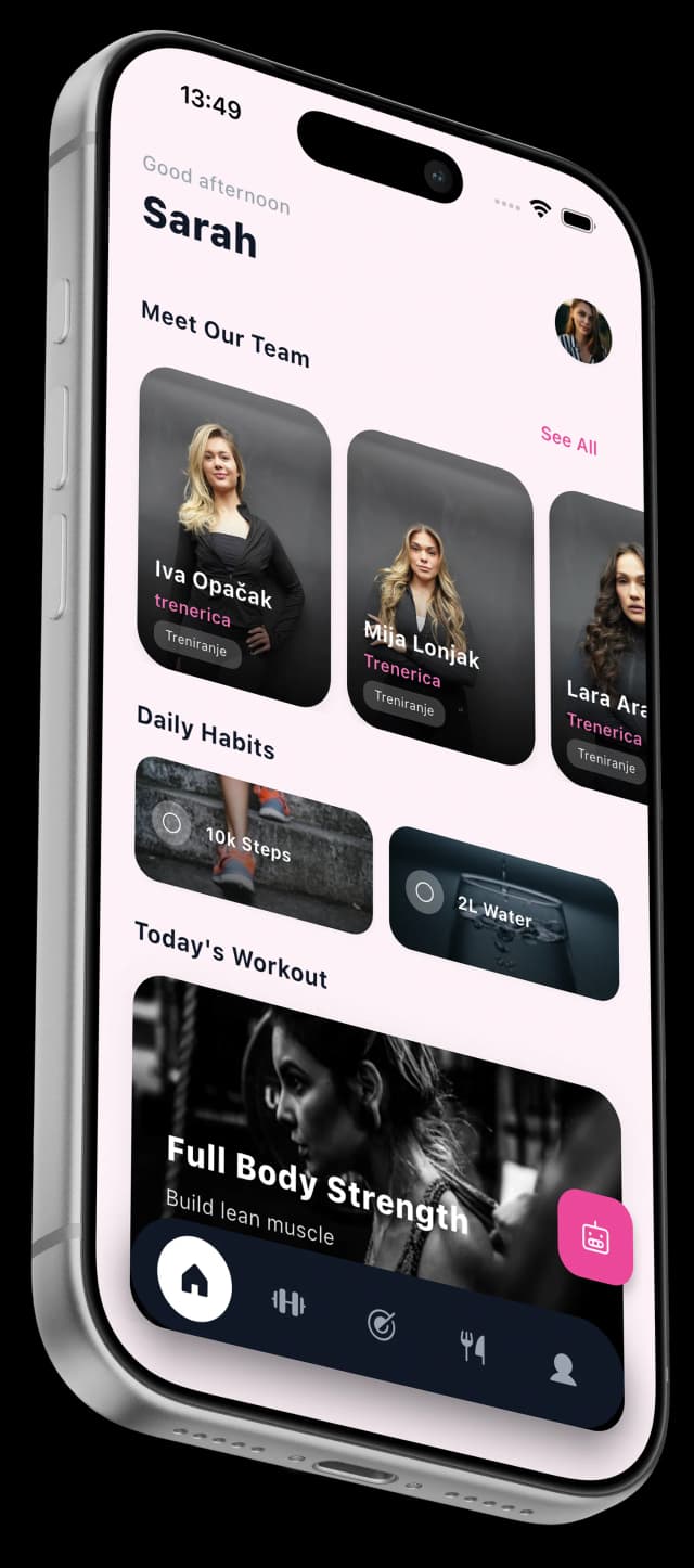 LA GYM App Home Screen
